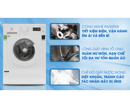 MÁY GIẶT ELECTROLUX INVERTER 8 KG EWF8025DGWA